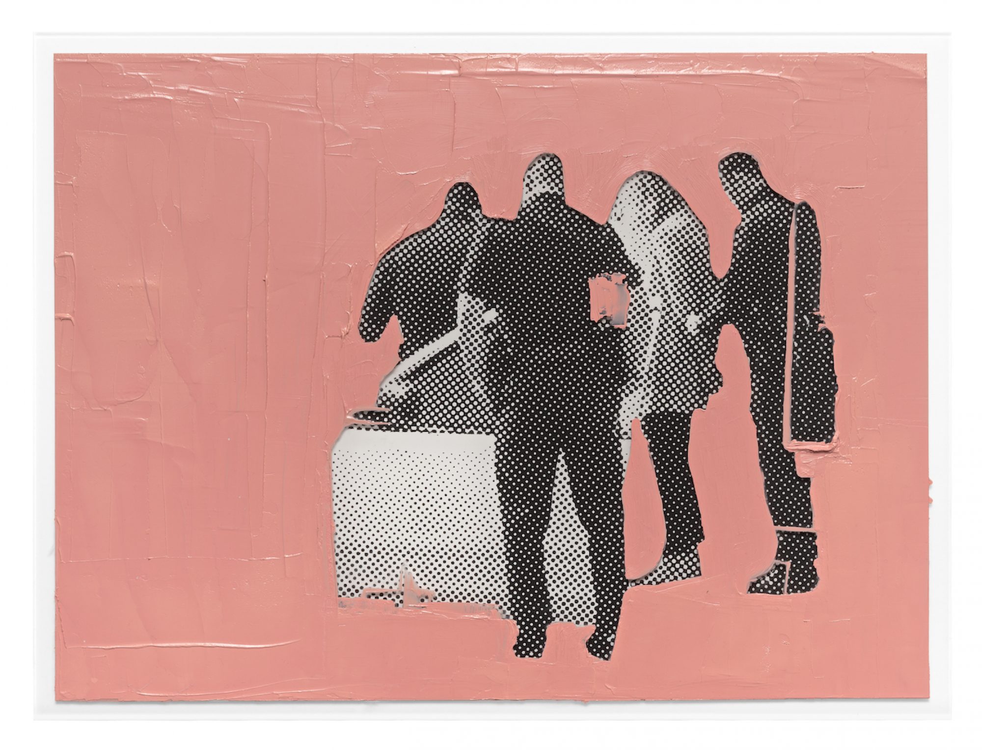 fire figurer mod pink malet baggrund